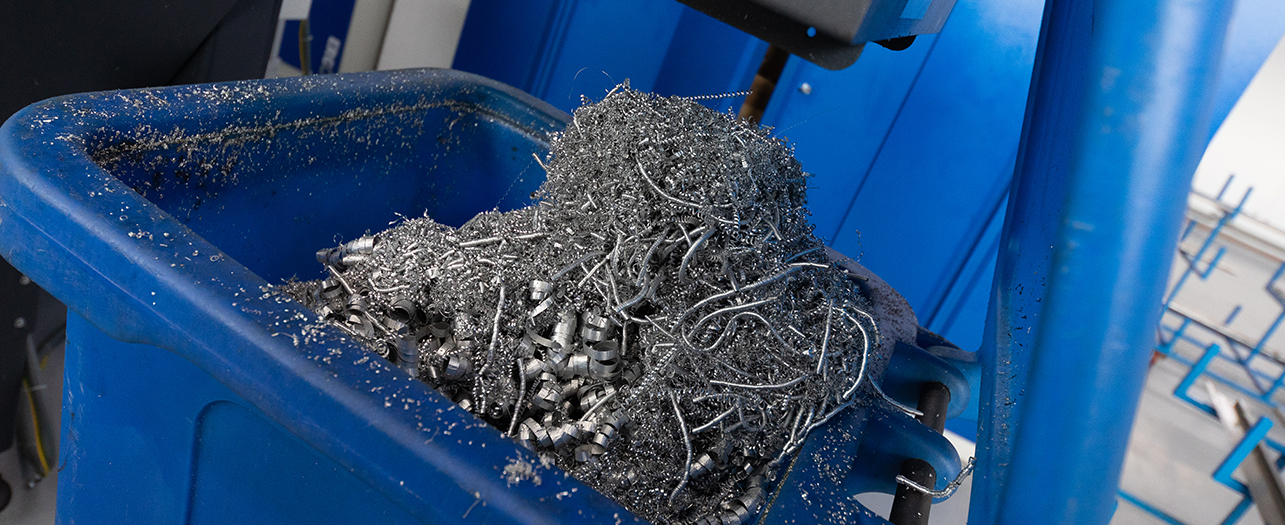 Shredded shavings of metal